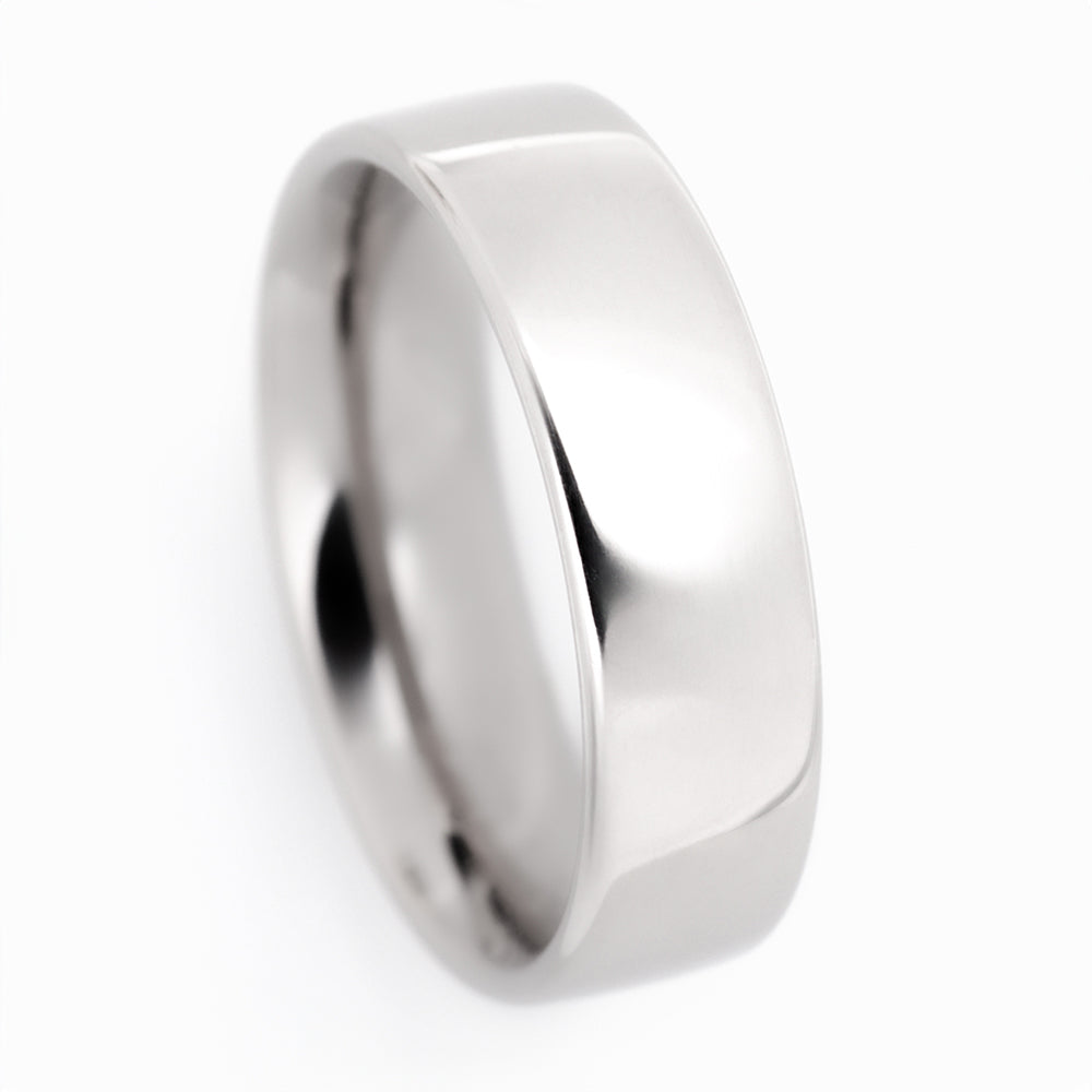 6.5mm Rectangular Soft Shank Profile Ring - 18ct Grey Gold Polished (AOYNTR56.5G-15)