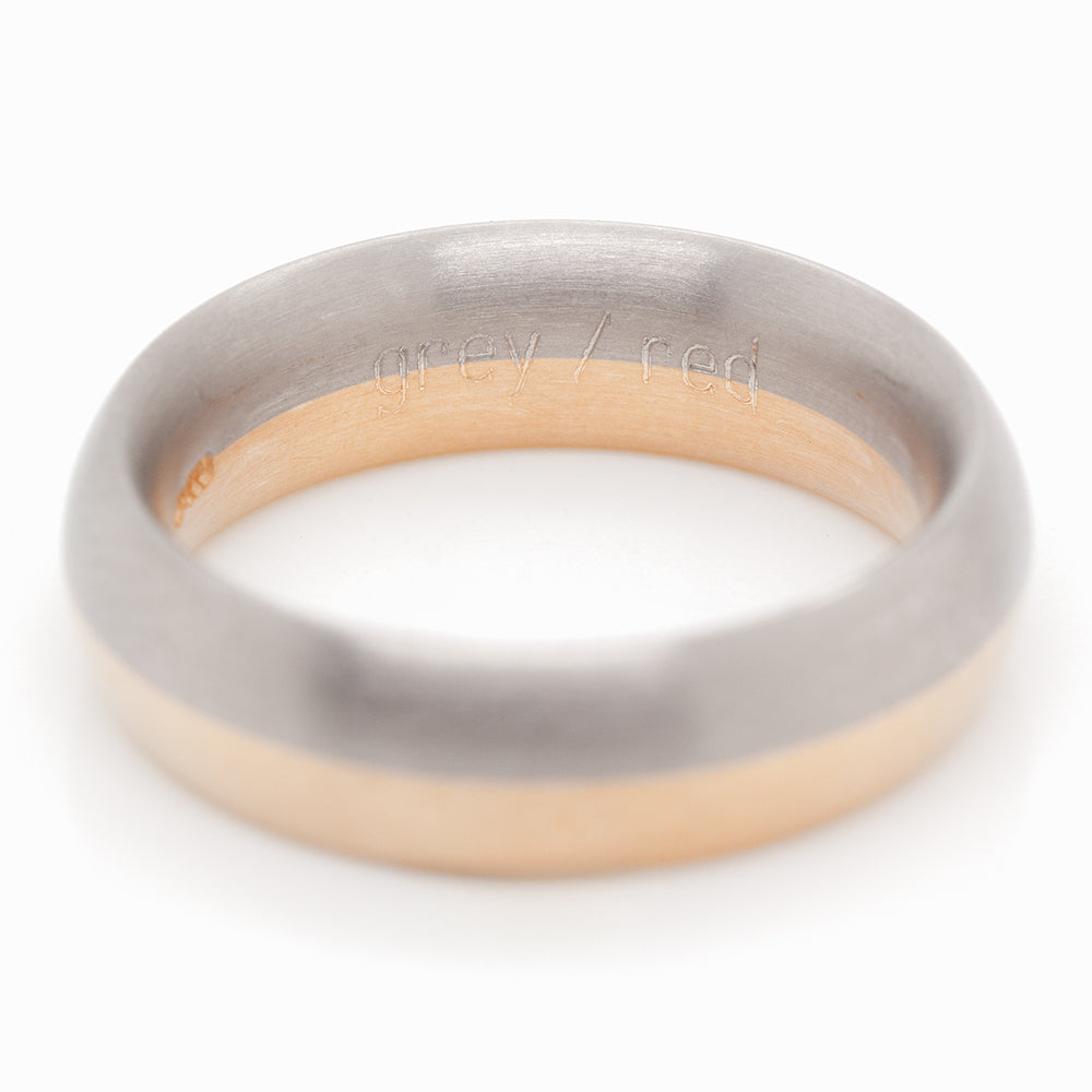 Niessing 6mm Oval Shank Profile Ring - 18ct Grey & Red Gold Silk Matt (AOYNTVO6GRG-20)