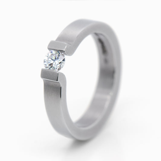 Niessing 'Open End' Tension Ring - 18ct Grey Gold - 0.25ct - G/Vs (AOY0293)