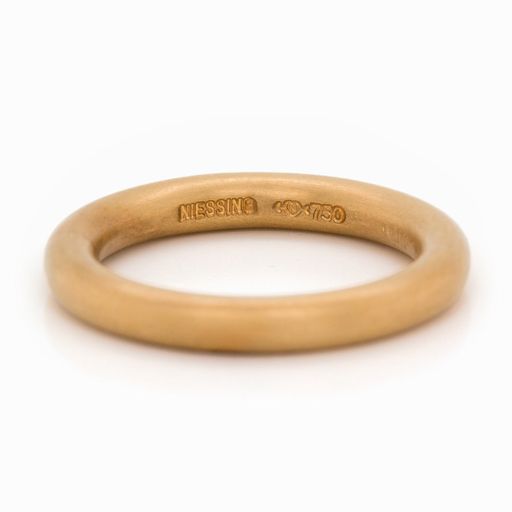 Niessing 3mm Round Shank Profile Ring - 18ct Yellow Gold Silk Matt (AOYNTR3Y-2)