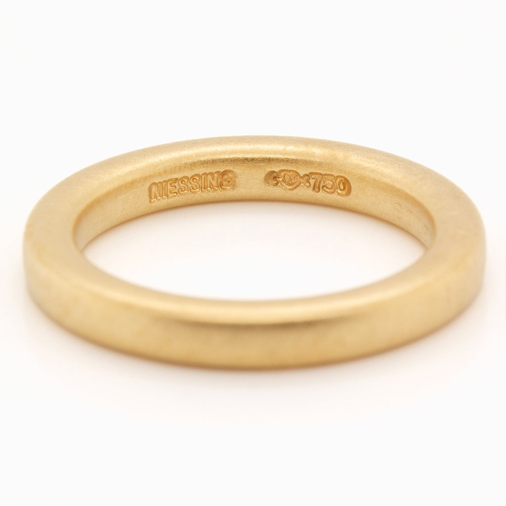 Niessing 3mm Square/Soft Shank Profile Ring - 18ct Yellow Gold Silk Matt (AOYNT553Y-10)