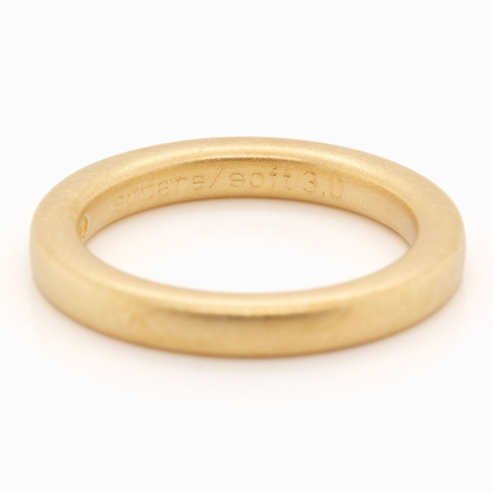 Niessing 3mm Square/Soft Shank Profile Ring - 18ct Yellow Gold Silk Matt (AOYNT553Y-10)