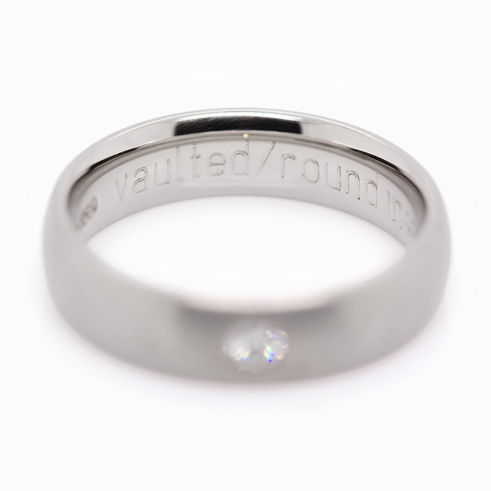 Niessing 5mm Diamond Vaulted Round Shank Profile Ring - 18ct Grey Gold Silk Matt (AOYNTVR5G-5)