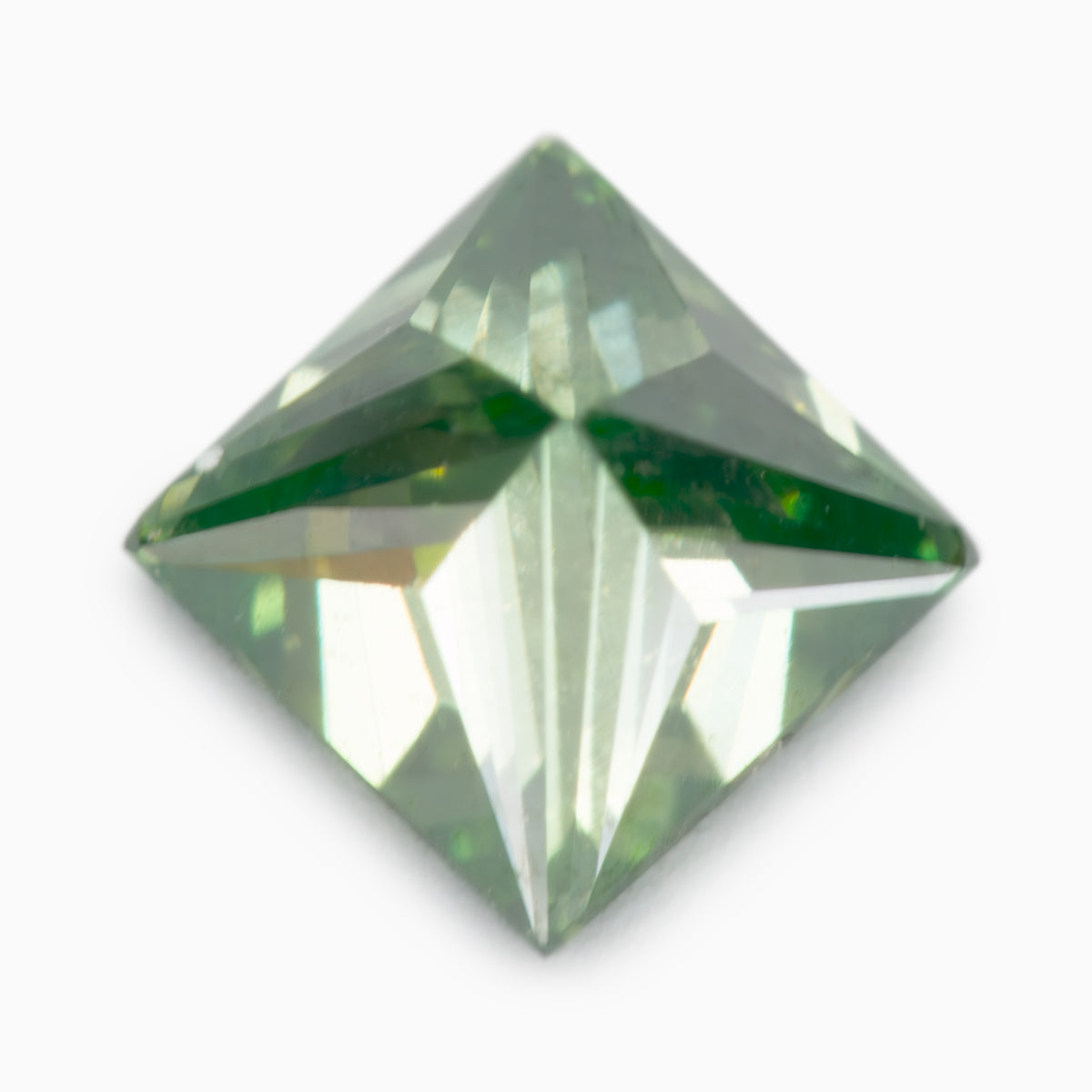 3mm Princess-Cut Treated Green Diamond (DITC93)