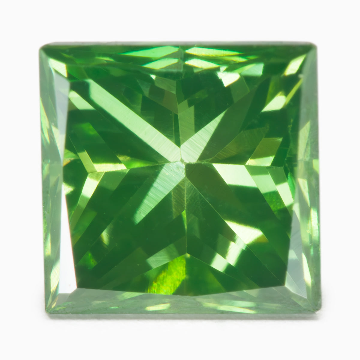 3mm Princess-Cut Treated Green Diamond (DITC93)