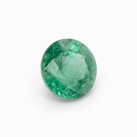 6.93x6.92mm Round Zambian Emerald - Certificated (EMR018)