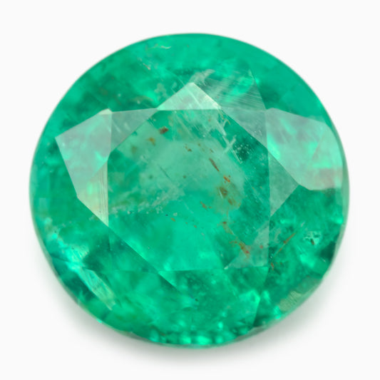 5.74-5.70mm Round Zambian Emerald - Certificated (EMR023)