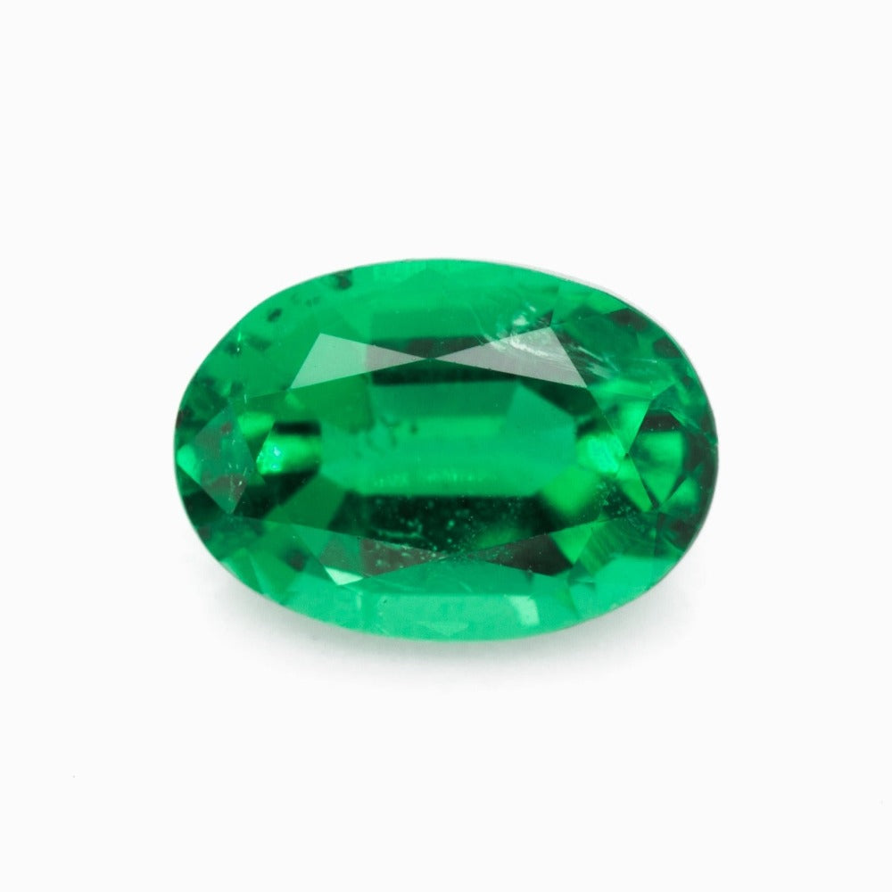 6.98x4.96mm Oval Zambian Emerald - Certificated (EMV121)