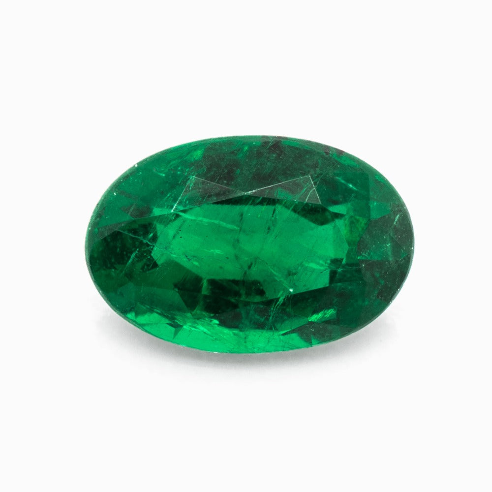 6.12x4.05mm Oval Zambian Emerald - Certificated (EMV018)