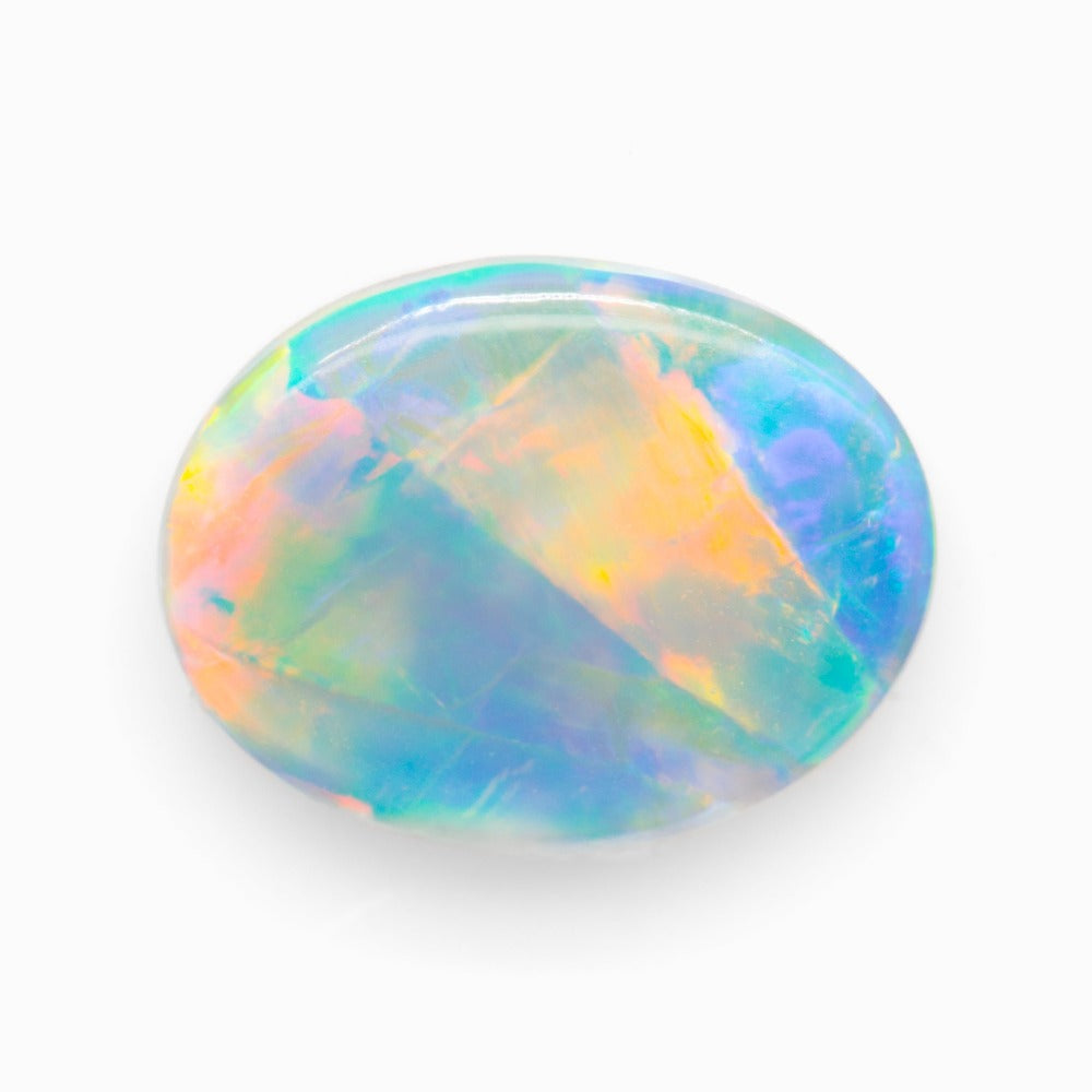 8.98x6.99mm Oval Lightning Ridge Black Opal 0.90ct (OPBV110)