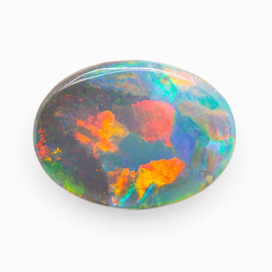 9.15x7.04mm Oval Lightning Ridge Black Opal 0.75ct (OPBV112)