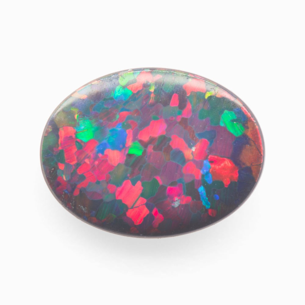 8.21x6.24mm Oval Lightning Ridge Black Opal 0.70ct (OPBV113)