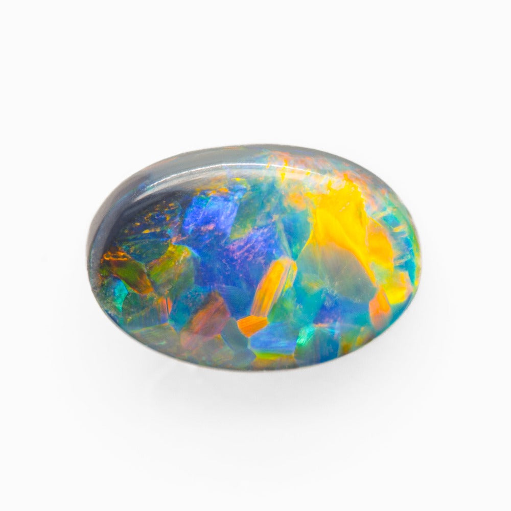 7.30x4.98mm Oval Lightning Ridge Black Opal 0.64ct (OPBV114)