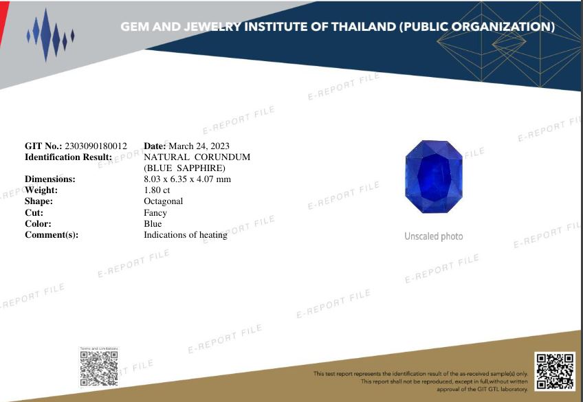 8.03x6.35mm Octagonal Ceylon Sapphire (SACE130)