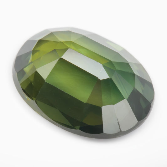 8.11x6.11mm Oval Green Sapphire Certificated (SAGV011)