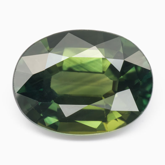 8.11x6.11mm Oval Green Sapphire Certificated (SAGV011)