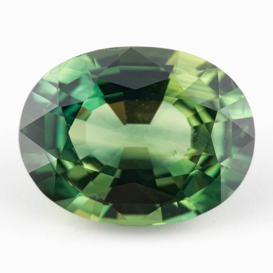 9.41x7.16mm Oval Green Sapphire Certificated (SAGV014)