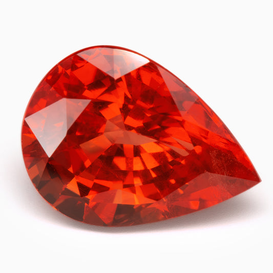 11.09x8.22mm Pear-Shape BE Orange Sapphire (SAOP119)