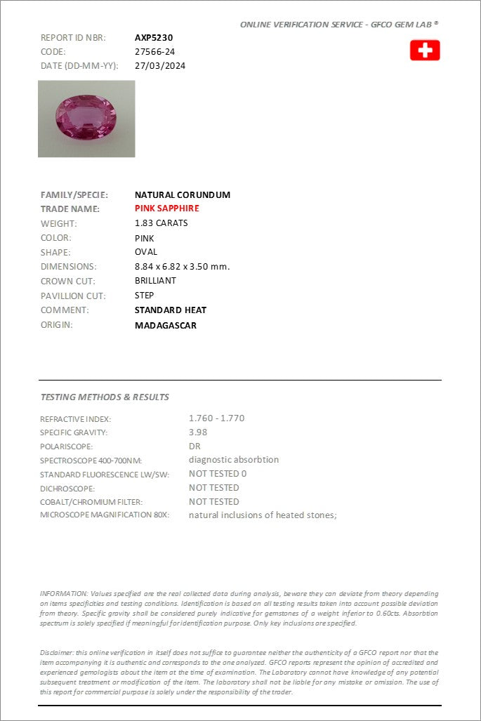 8.84x6.82mm Madagascan Pink Oval Sapphire - Certificated (SAPV012)