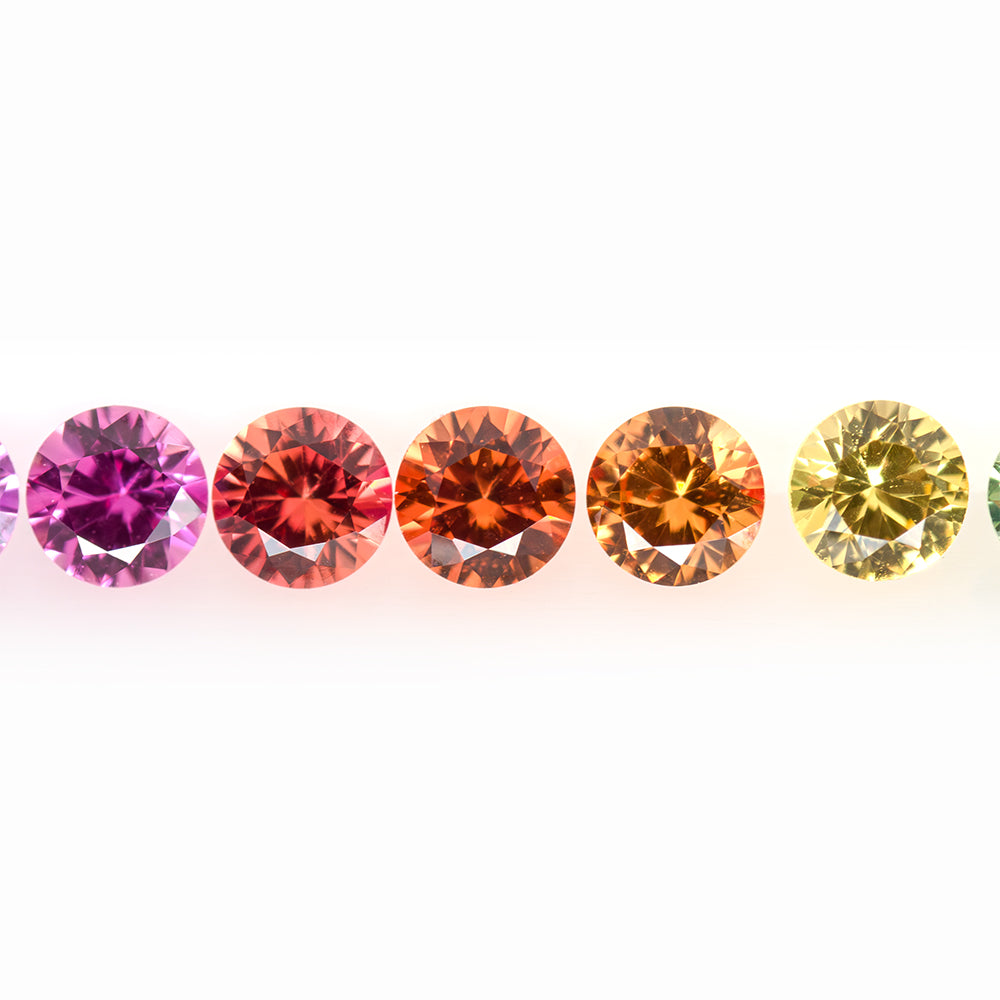 2.5mm Round Diamond Cut Rainbow Sapphire Set (SARR203)