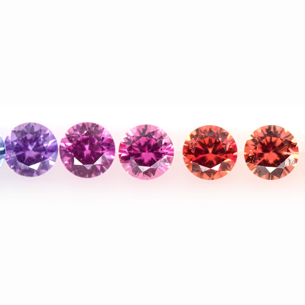 2.5mm Round Diamond Cut Rainbow Sapphire Set (SARR203)