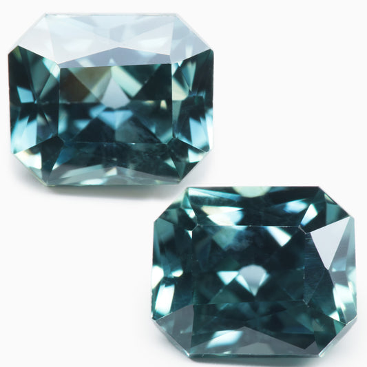 5x4mm Pair of Octagonal Teal Sapphire (SATE007)