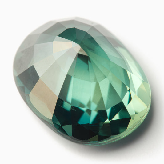 9.08x7.01mm Oval Teal No Heat Sapphire Certificated (SATV009)
