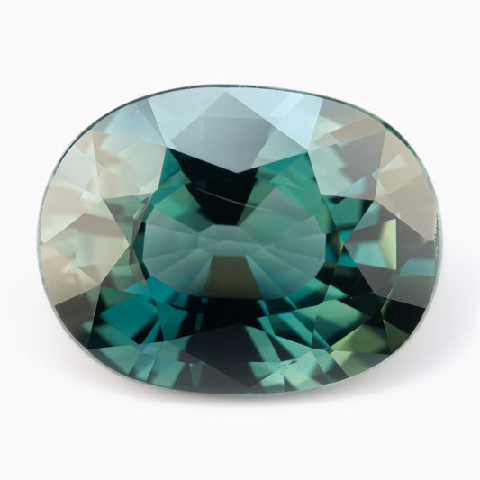 9.08x7.01mm Oval Teal No Heat Sapphire Certificated (SATV009)