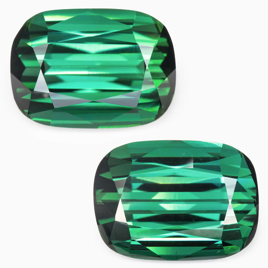 12x9mm Pair of Cushion Green Tourmaline (TOGCU003)