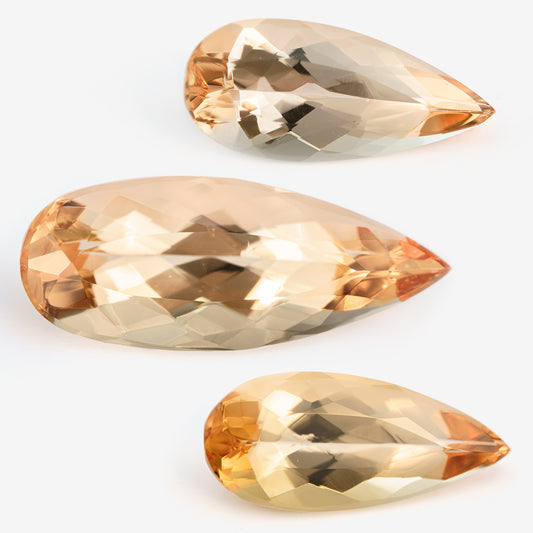 13.5x5.5mm & 9.5x4.5mm Pear-Shape Imperial Topaz Set (TZ065)
