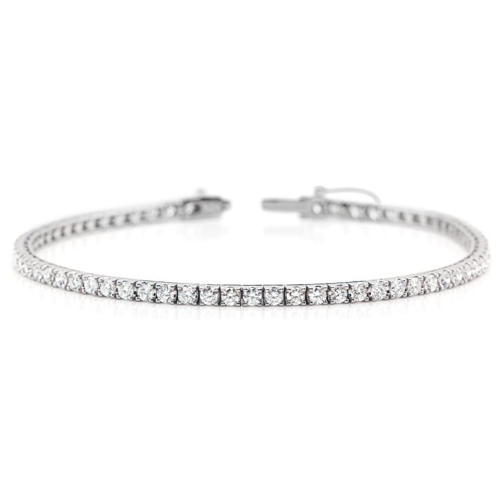 (SOLD) 18ct White Gold 2.35mm Diamond-Set Tennis Bracelet (RMWTEN002)