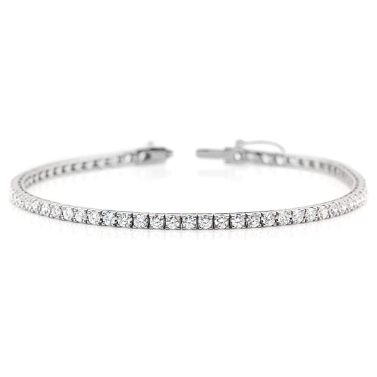 (SOLD) 18ct White Gold 2.35mm Diamond-Set Tennis Bracelet (RMWTEN002)