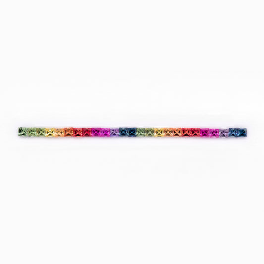 [SOLD] 1.75mm Princess-Cut Rainbow Sapphire Set (SARR209)
