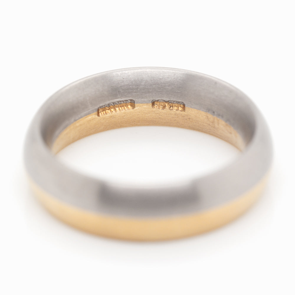 Niessing 6mm Oval Shank Profile Ring - 18ct Grey & Yellow Gold Silk Matt (AOYNTV06YG-18)