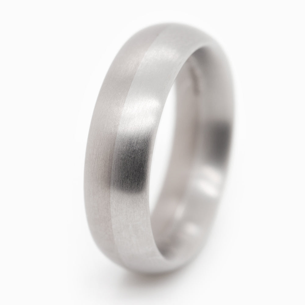 Niessing 6mm Oval Shank Profile Ring - 18ct Grey Gold & Platinum Silk Matt (AOYNTPO6P2-19)