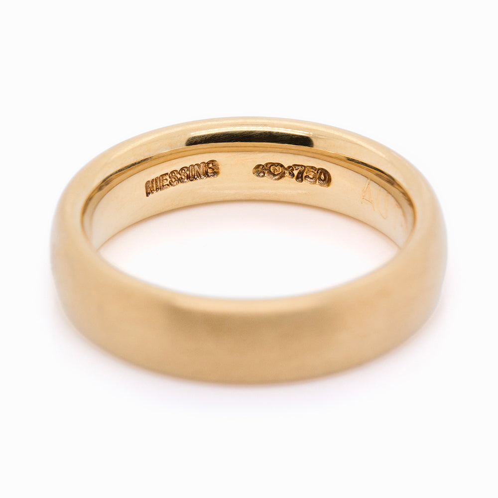 Niessing 5mm Oval Shank Profile Ring - 18ct Yellow Gold Silk Matt (AOYNT05Y-7)
