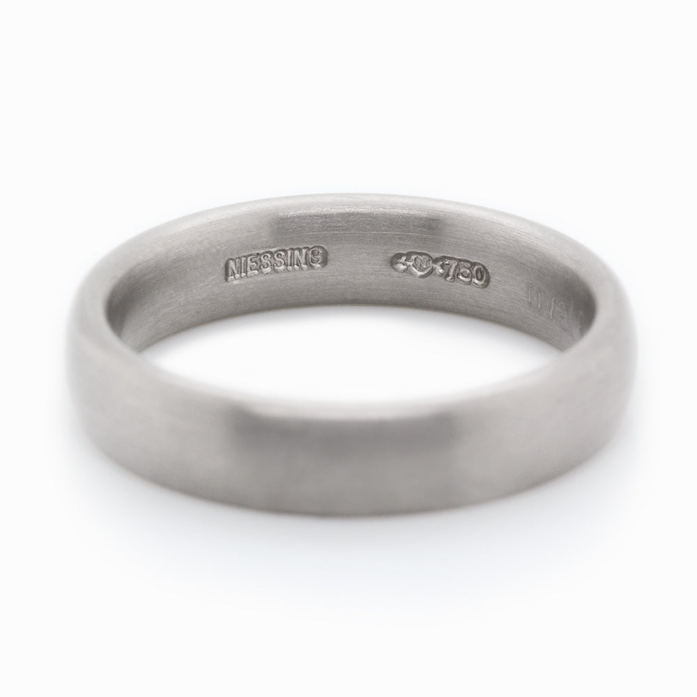 Niessing 5mm Oval Shank Profile Ring - 18ct Grey Gold Silk Matt (AOYNT05G-6)