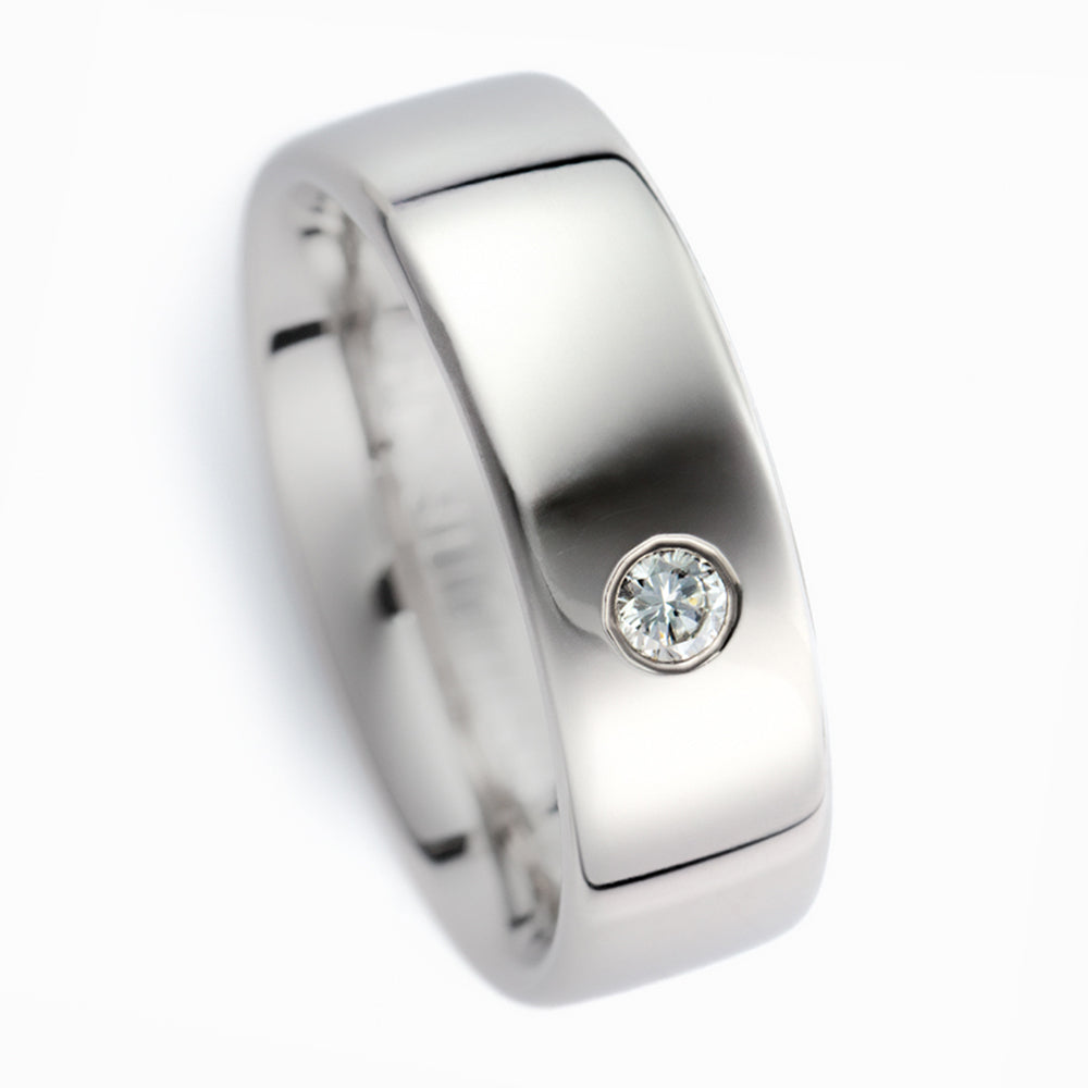 Niessing 6.5mm Diamond Rectangular Soft Shank Profile Ring - 18ct Grey Gold Polished (AOYNTR56.5G2-13)