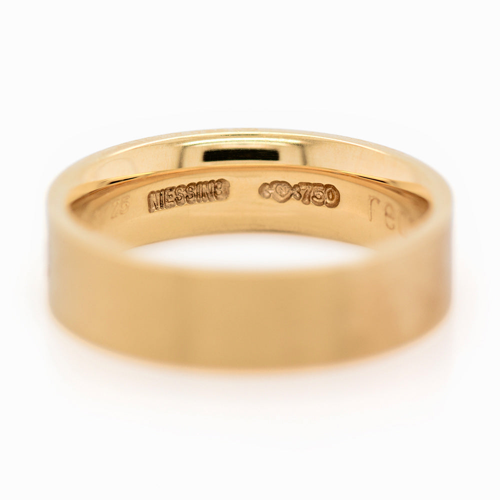 Niessing 5.5mm Diamond Rectangular Round Shank Profile Ring - 18ct Yellow Gold Silk Matt (AOYNTRR5.5Y-4)