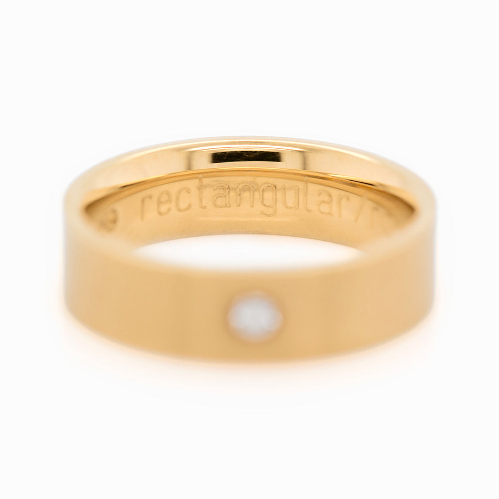 Niessing 5.5mm Diamond Rectangular Round Shank Profile Ring - 18ct Yellow Gold Silk Matt (AOYNTRR5.5Y-4)