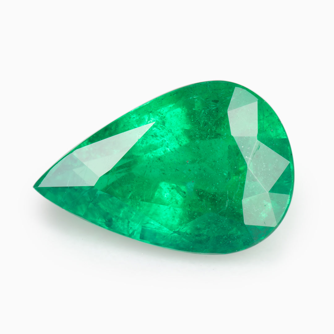 9.02x6.03mm Pear-Shape Zambian Emerald Certificated (EMP005)