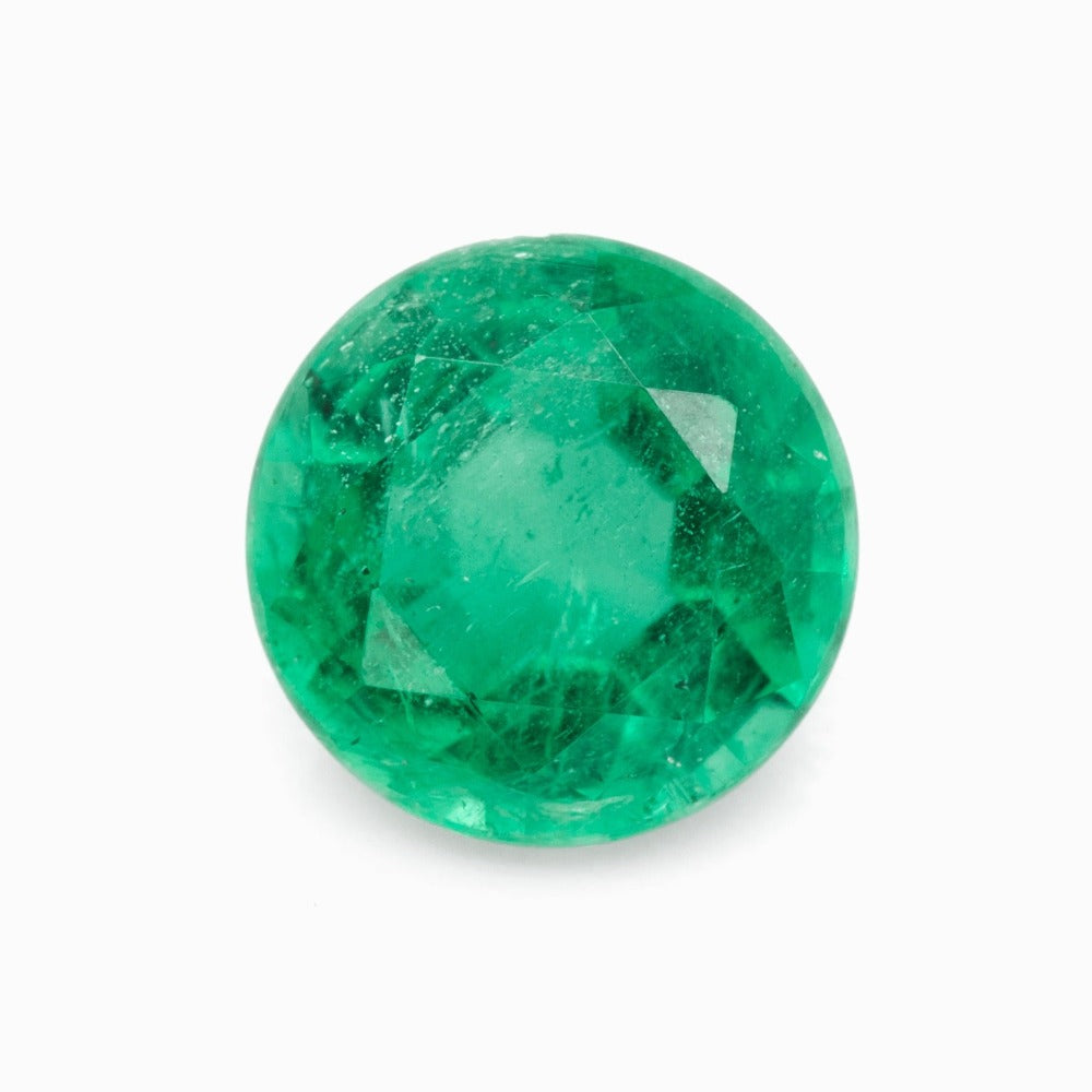 6.41x6.4mm Round Zambian Emerald - Certificated (EMR012)