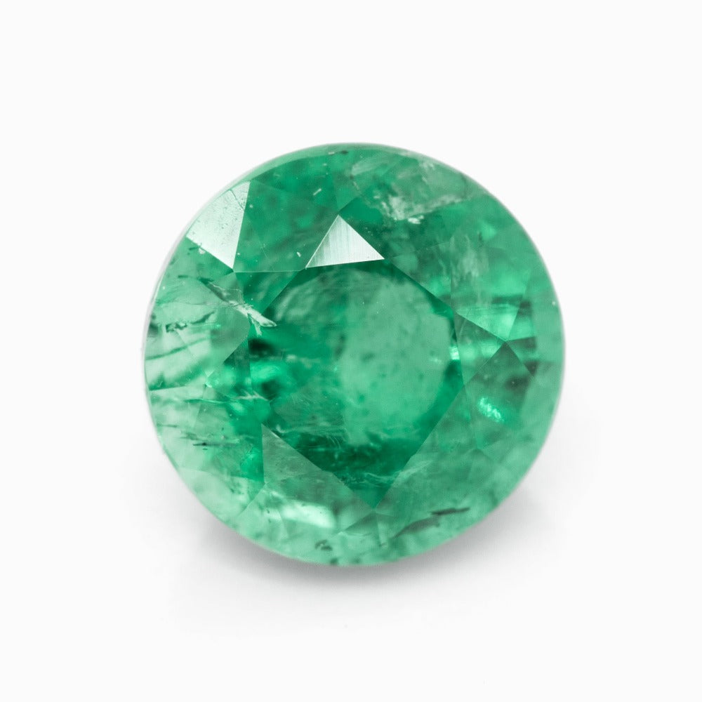 6.93x6.92mm Round Zambian Emerald - Certificated (EMR018)