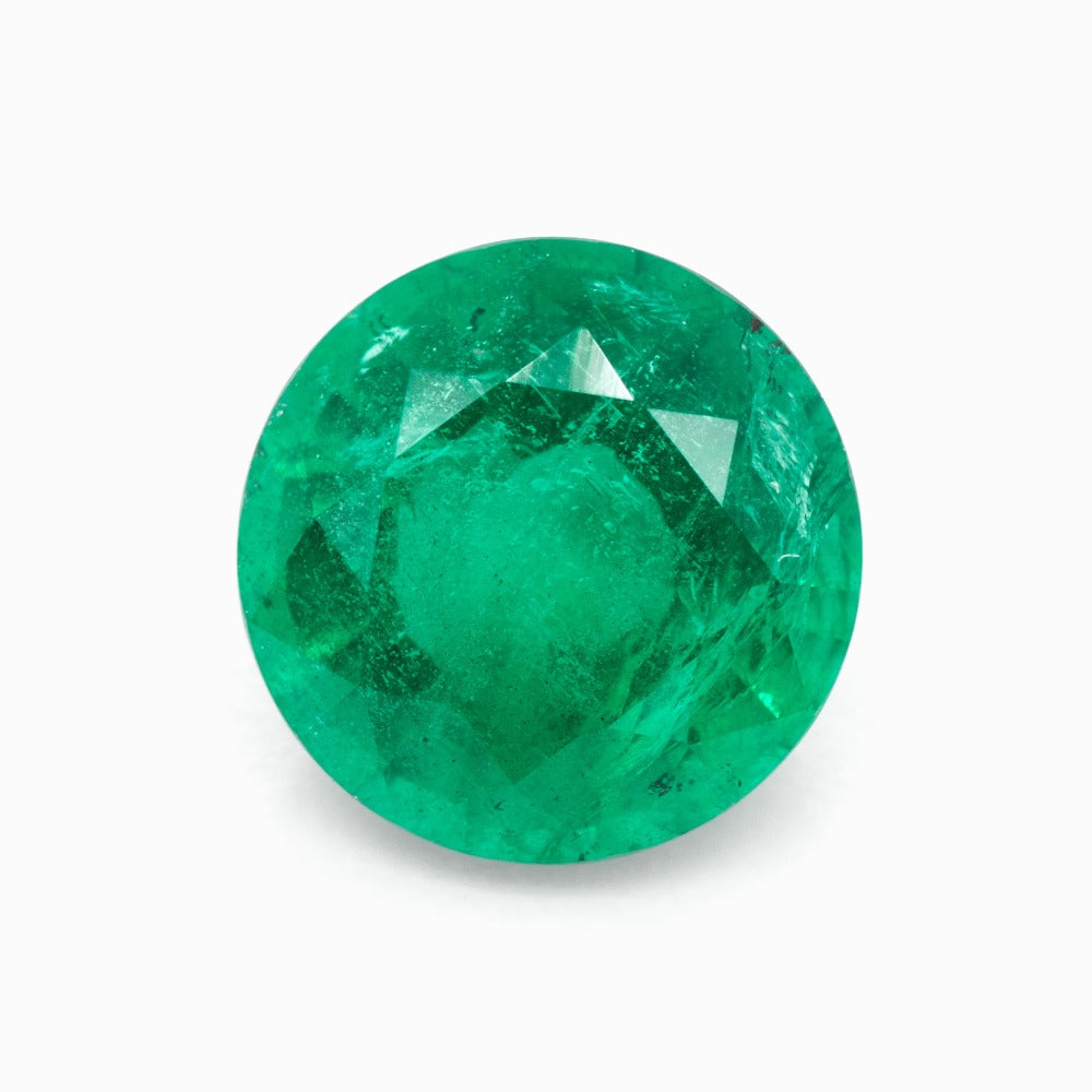 6.89x6.87mm Round Zambian Emerald - Certificated (EMR017)