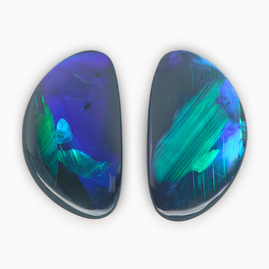 16.5x9.4mm Fancy Black Opal Pair (OPB16594)