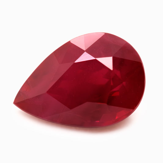 7.08x4.97mm Pear-Shaped Burmese Certificated Ruby (RUP002)