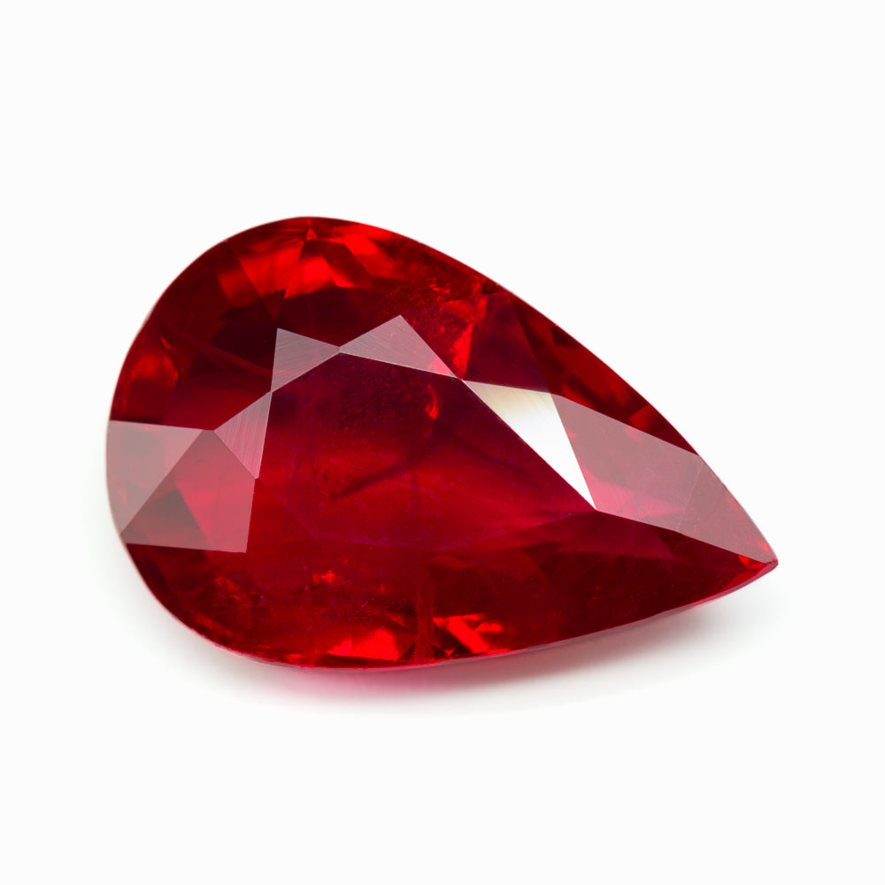 8.88x5.84mm Pear-Shaped Ruby - Certificated (RUP89W) – R.M.Weare ...