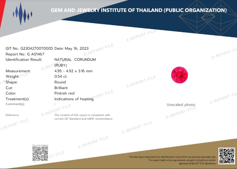 4.95 - 4.92mm Round Ruby - Certificated (RUR013)