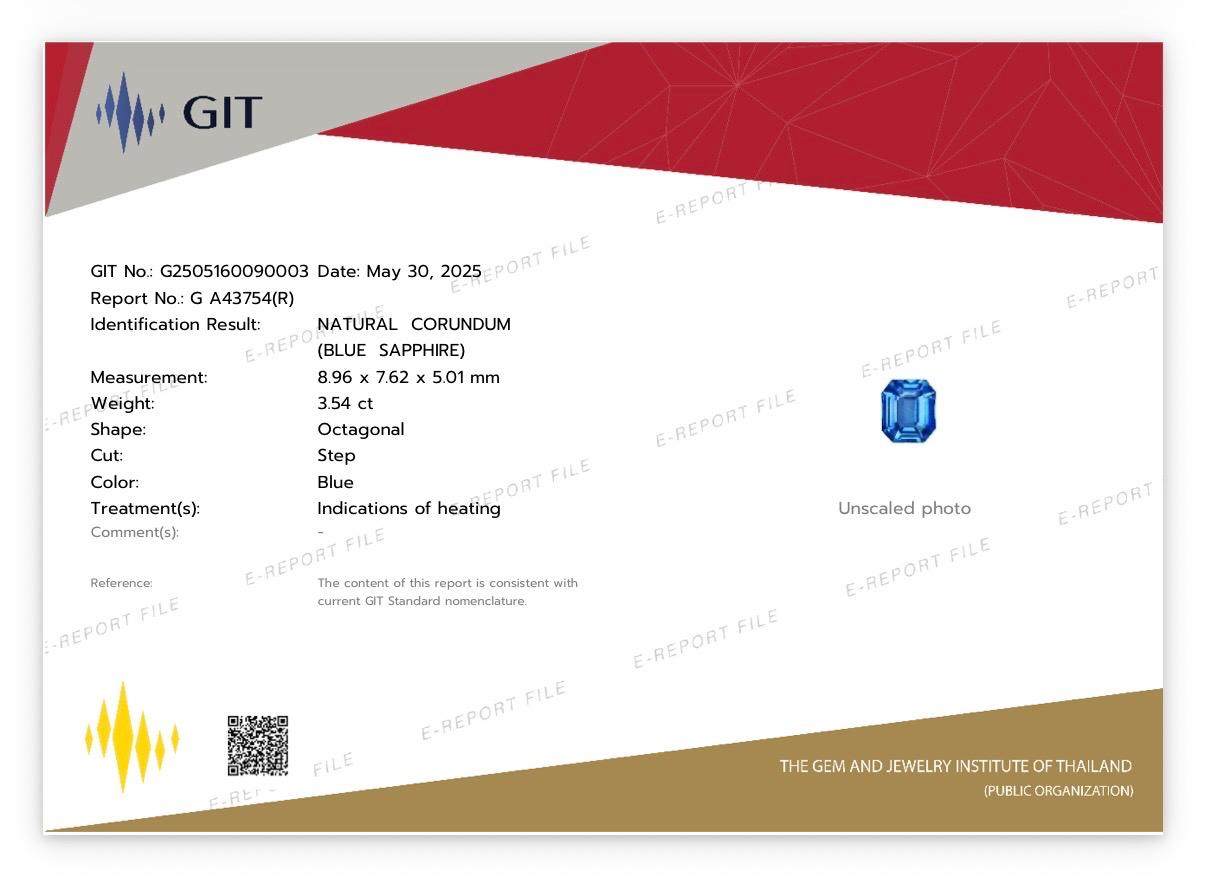 8.93x7.60mm Octagonal Madagascan Sapphire - Certificated (SACE015)