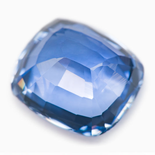 6.03x5.31mm Cushion Ceylon Sapphire - Certificated (SACU65C)